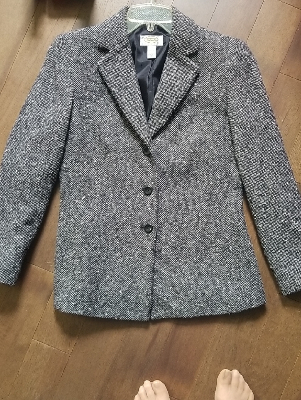 Talbots Black and White Tweed Petite Blazer - Picture 2 of 10